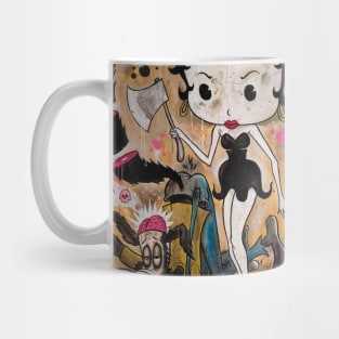 Betty and the Axe vintage Rubber Hose Cartoon Design Mug